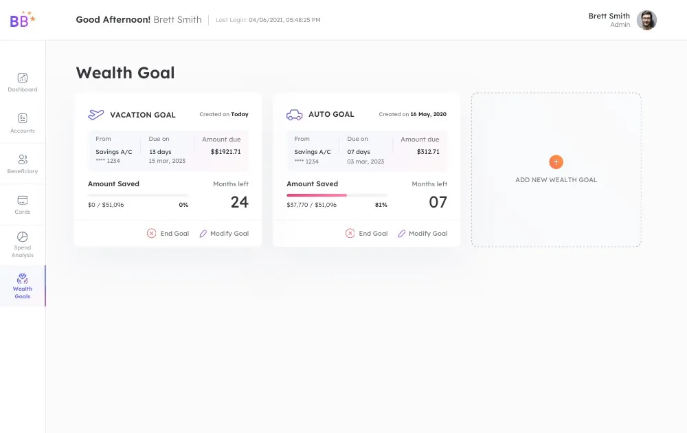 Bright Bank: Further screens.