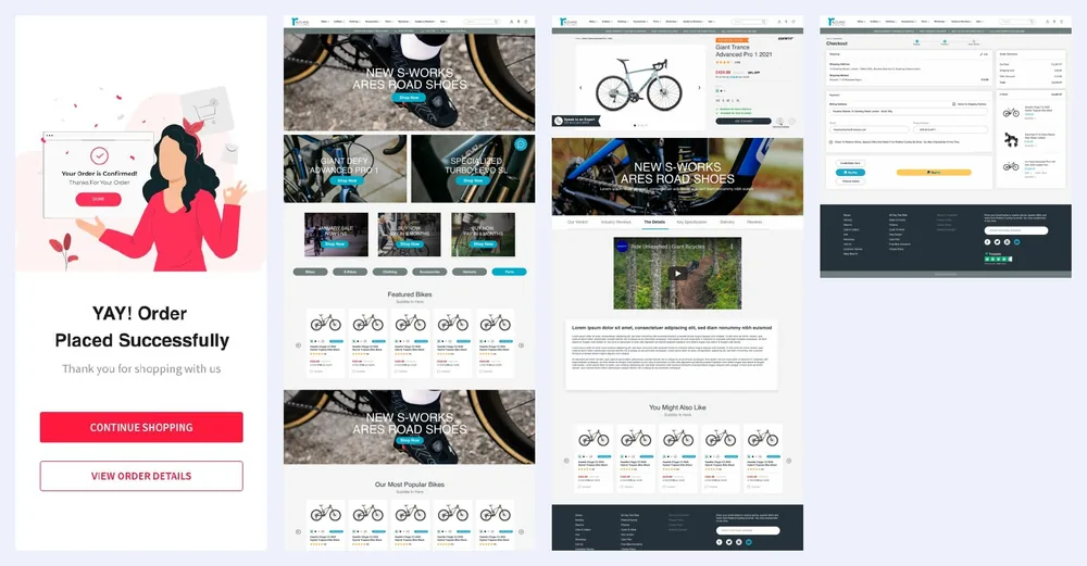 E-commerce app and web designs: More app screens.