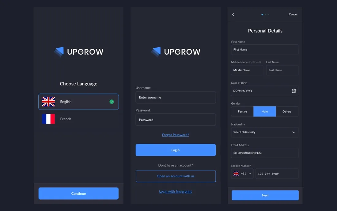 Upgrow banking app cover – Webfarms Infotech